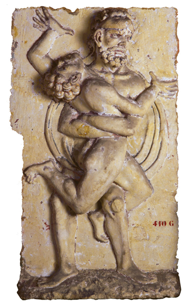 Hercule et Antée, décor d’un hôtel de Périgueux, XVIe